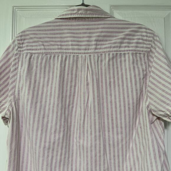 BDG Urban Outfitters Women's Pink Striped Button Up Shirt Size Large - Picture 6 of 9